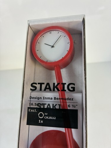 Ikea stakig red clock with - stakig,